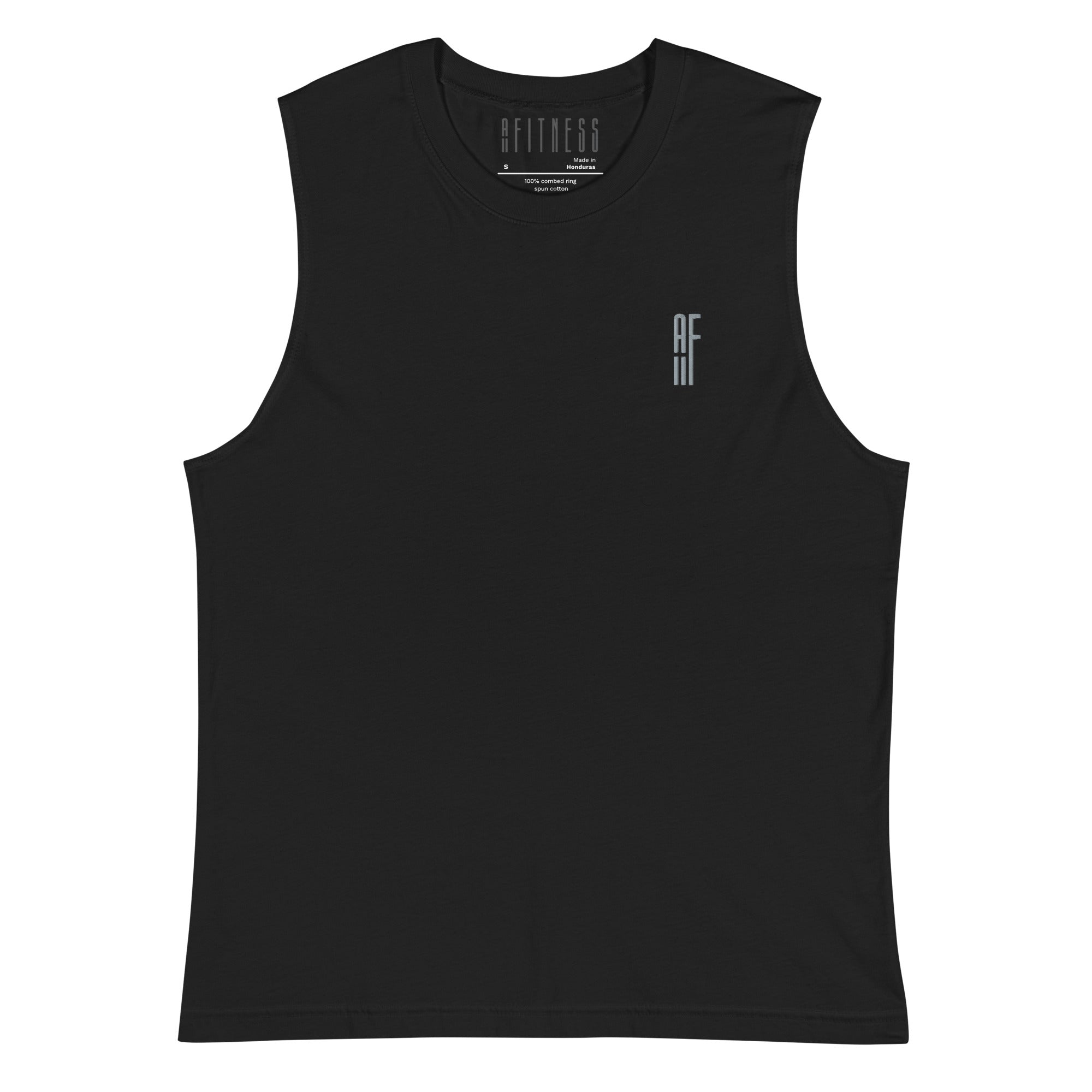 unisex muscle shirt black front 658dc357d4a26